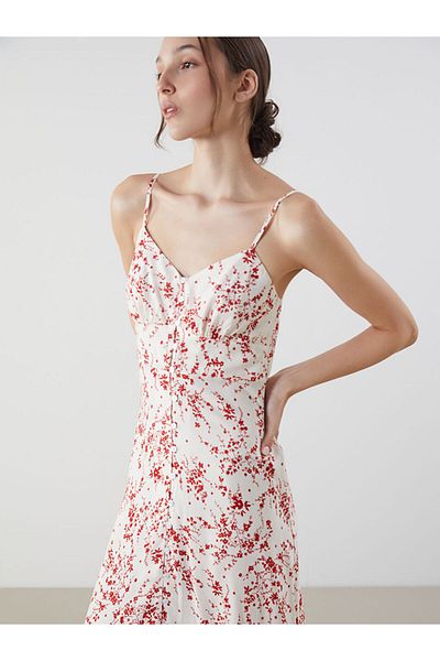 LC Waikiki New Season V-Neck Floral Dress - S5Mt81Z8