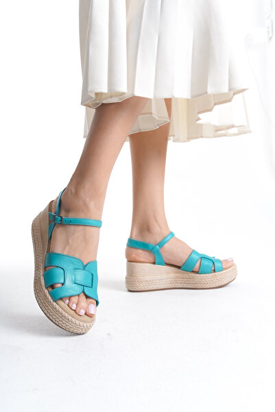 Elile Shoes Genuine Leather Soft Sole Wedge Heel Sandals