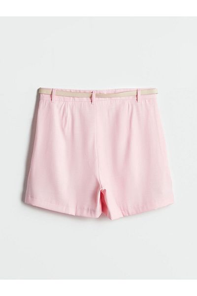 LC Waikiki Lcw Vision Pink Women's Shorts with Waist Belt