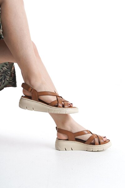 Tamdabu Ayakkabı صنادل نسائية من الجلد الطبيعي بلون أسمر لتقويم العظام Tmd 20...