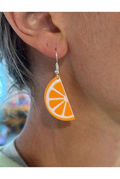 AlaSwan Orange Slice Themed Plastic Earrings with Colorful Figures - Lightwei...