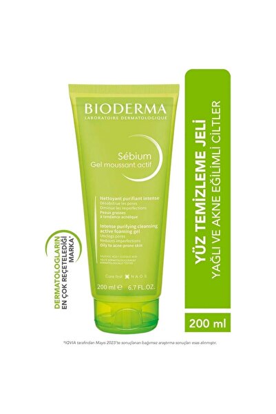 Bioderma Sébium Foaming Gel Active Akne sivilce siyah nokta karşıtı yoğun arındırıcı temizleme jeli