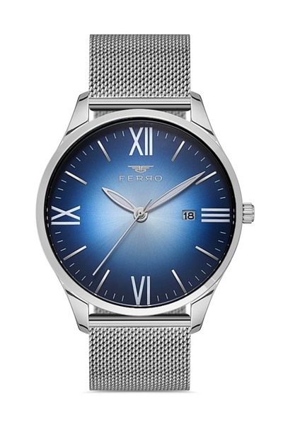 FERRO Silver Mesh Cord Men's Wristwatch F11212C-A3
