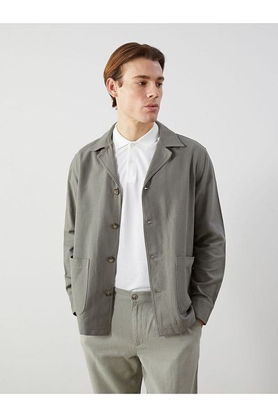 LC Waikiki Southblue Standard Fit Linen Look Men's Blazer Jacket