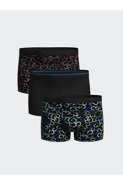 LC Waikiki Черни памучни гъвкави мъжки боксерки от 3 бр
