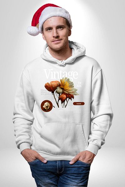 Soufeel Flower Where You Are Planted Vintage Women Men Printed Three Thread White Hooded Hodie Sweatshirt