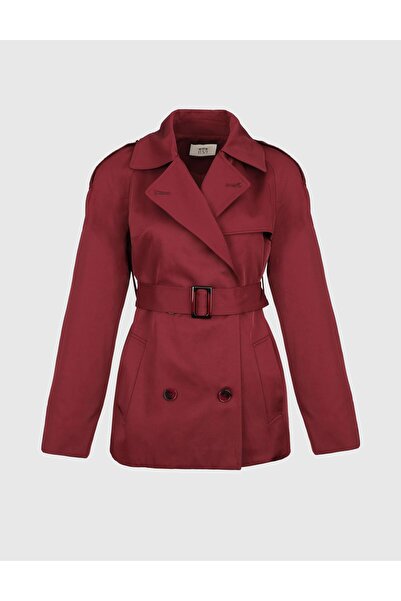 İLVİ Alissia Bordo Kadın Trençkot
