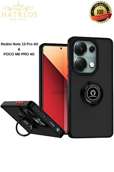 Hatreds Xiaomi Redmi Note 13 Pro 4G Kılıf Yüzüklü Mat Tasarımlı Kamera Koruma...