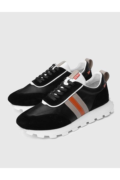 İLVİ Ferran Genuine Suede Leather Men's Black Sports Shoes
