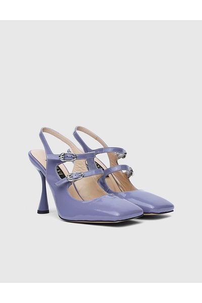İLVİ Bajuzs Patent Leather Women's Purple Heeled Sandals