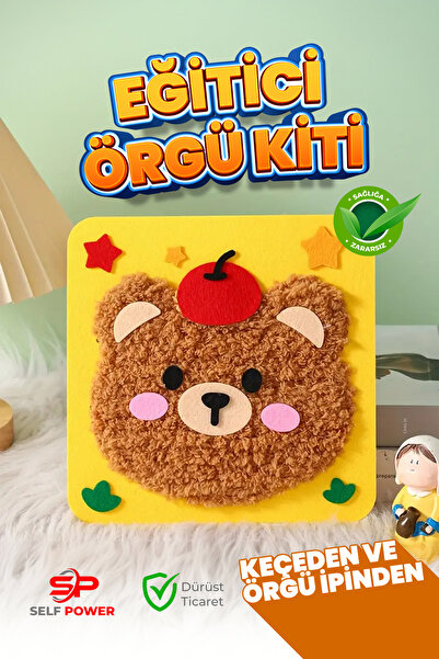 Teddy Bear Felt Creative Crafts Starter Set Cute Animal Sewing and Knitting Set, Crafts