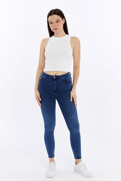 Maison La Femme Women's Ribbed Halter Neck Crop Tank Top