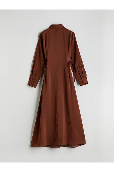 LC Waikiki Lcwaikiki Classic Brown Modal Blend Shirt Dress