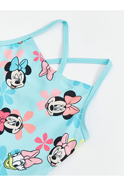 LC Waikiki LCW Kids Mavi Minnie Mouse Baskılı Kız Çocuk Mayo