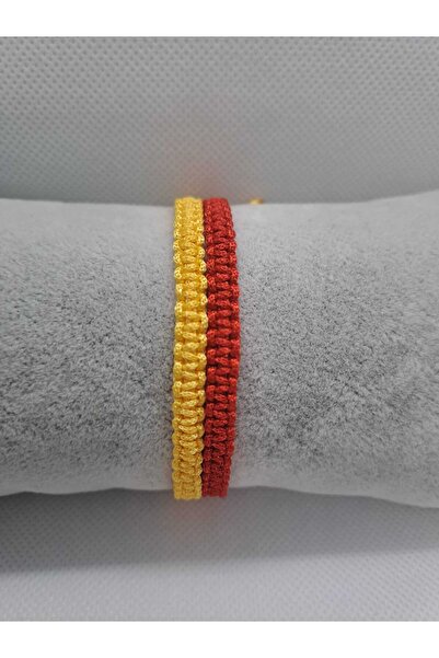 ACCESORİOS Sarı Kırmızı Taraftar Bileklik-makrome Bileklik-hediyelik Bileklik...
