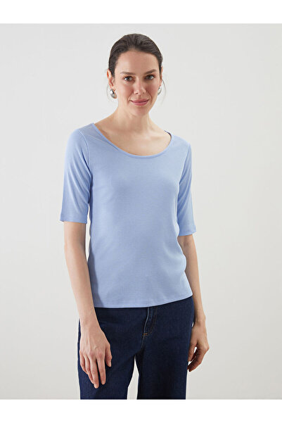 LC Waikiki Rmz Gi̇yi̇m Farkiyla U Roba Collar Women's T-Shirt