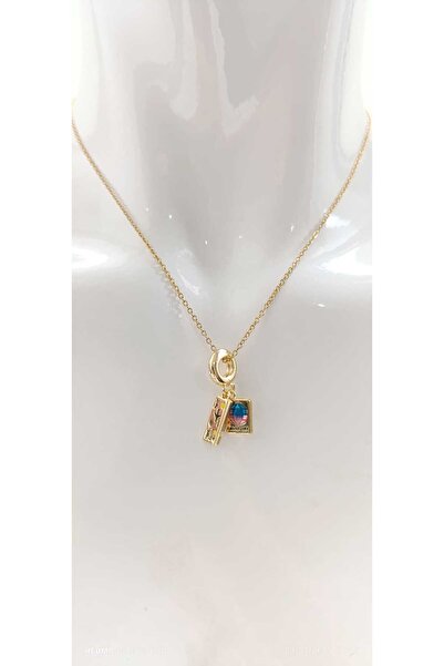 Hızlı Çeyiz Zirkon Taşlı I Epoksi Kolye I Tarot Çelik Kolye