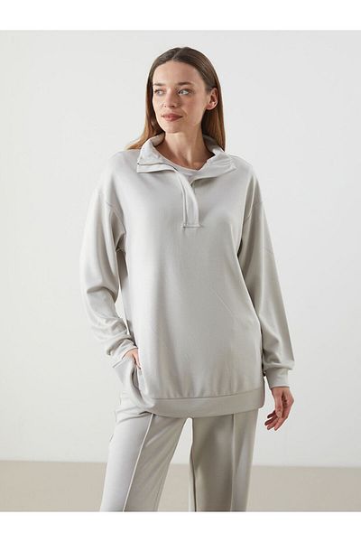 LC Waikiki Women's Stand Collar Sweatshirt Tunic