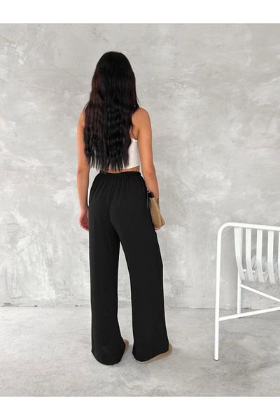 COTTONLAB Ayrobin Oversize Trousers - Black