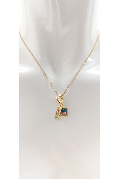 Hızlı Çeyiz Zirkon Taşlı I Epoksi Kolye I Tarot Çelik Kolye