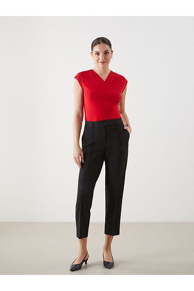 LC Waikiki Lcwaikiki Classic Red Double Breasted Collar Women's Blouse