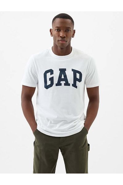 GAP Καθημερινό μαλακό βασικό λογότυπο 856659   Μπλουζάκι Κοντομάνικο T-shirt Ανδρικό T-shirt Λευκό