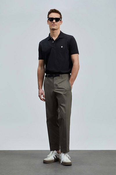 Lufian 111040206 Laon Smart Polo Neck T-shirt Ανδρικό μπλουζάκι μαύρο