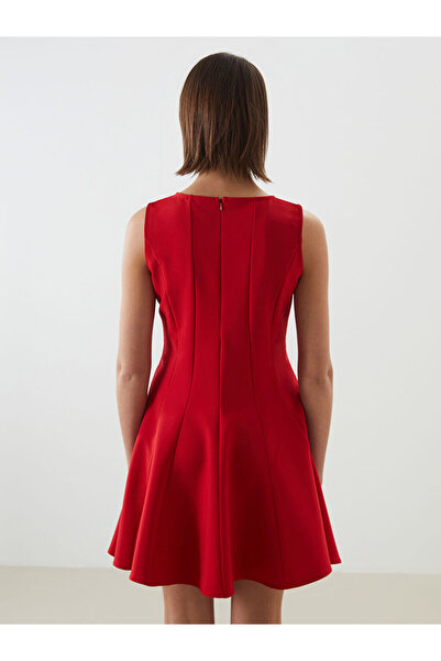 LC Waikiki Lcw Comfort Red Bicycle Collar Women Dress