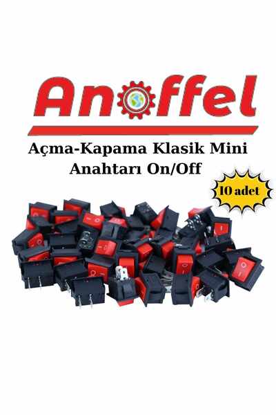 Anoffel Açma Kapama Mini Klasik Anahtarı On/Off Elektrik Devre Malzemesi 10 Adet