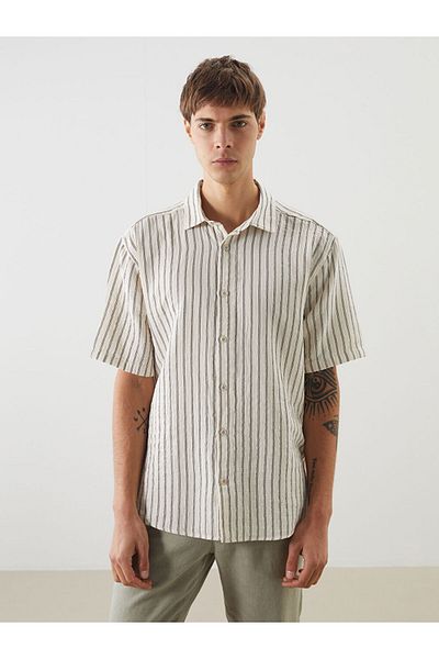 LC Waikiki Regular Fit Short Sleeve Striped Men's Shirt