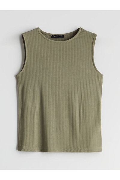 LC Waikiki Lcw Comfort Green Crew Neck Textured Women's Undershirt