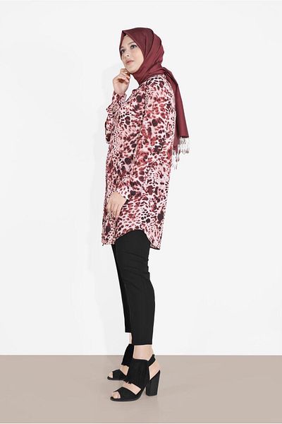 Alvina Buttoned Patterned Tunic 2857