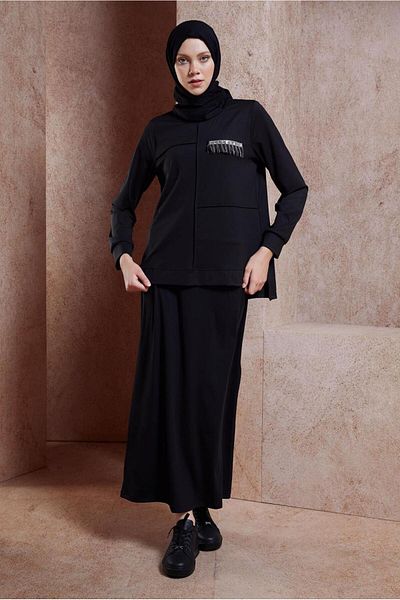 Alvina Σετ φούτερ Hijab με φούστα 44706