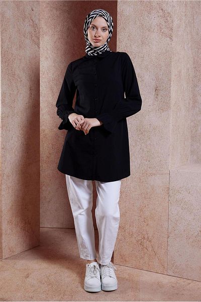 Alvina 44581 Model Shirt Collar Hijab Tunic