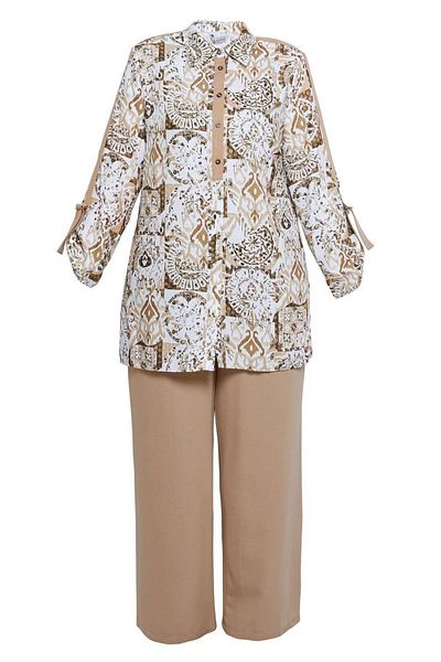 Alvina Plus Size Patterned Trousers Set - 20516
