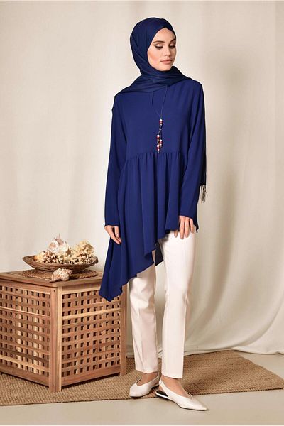 Alvina Asymetric Cut Volan Tunic 4864