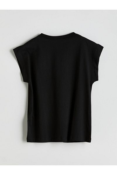 LC Waikiki Lcw Comfort Black Crew Neck Women's T-Shirt