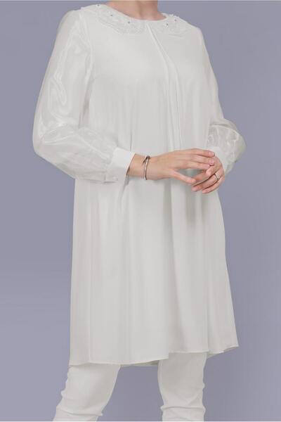 Alvina Bead Embroidered Baby Collar Tunic - 40796