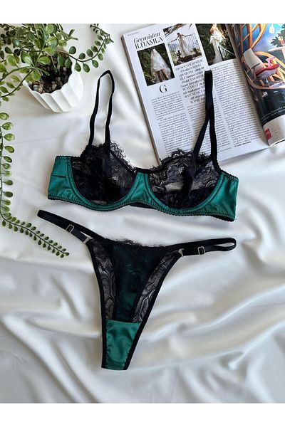 MILANOFOX Set sutien cu sârmă din dantelă cu detaliu din satin