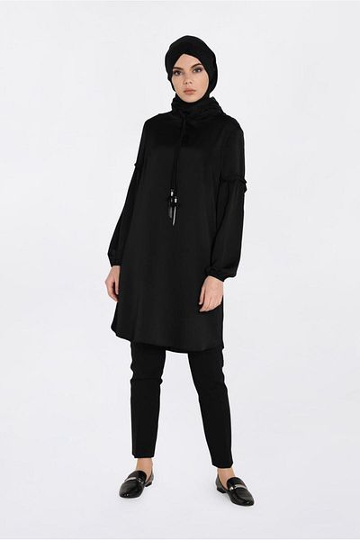 Alvina Satin Tunic with Elastic Cuffs 4334