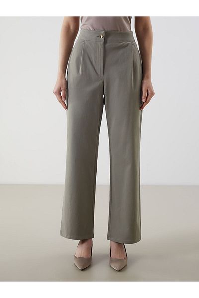 LC Waikiki Lcw Modest Khaki Loose Fit Women's Trousers