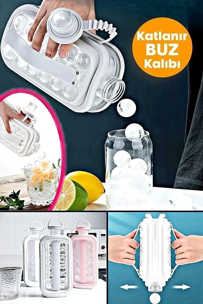 Rosemor Folding Ice Cube Mold And Drink Bottle Practical Portable Ice Cube