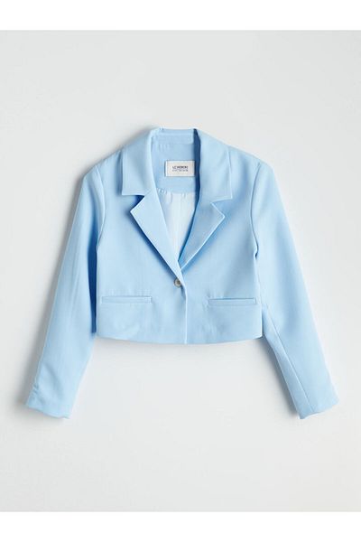 LC Waikiki Jachetă crop pentru fete LCW Kids Blue