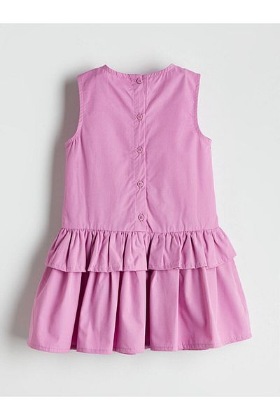 LC Waikiki Flower Applique Girl's Poplin Dress