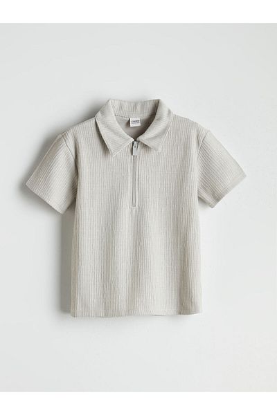 LC Waikiki Lcw Polo Neck Textured Girl's T-Shirt and Pants