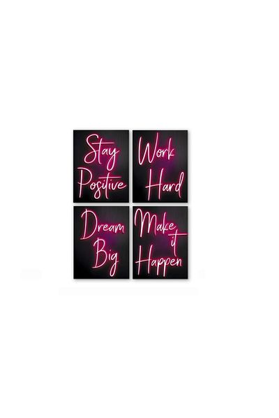 Vision A set of 4 pieces of canvas paintings stretched on a wooden frame,ready to hang,25*35 cm for each