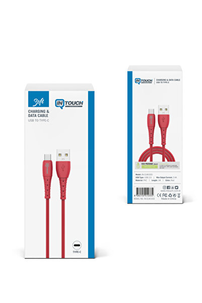 İntouch Soft 2.4a 1m Type-c Usb Şarj Ve Data Kablosu