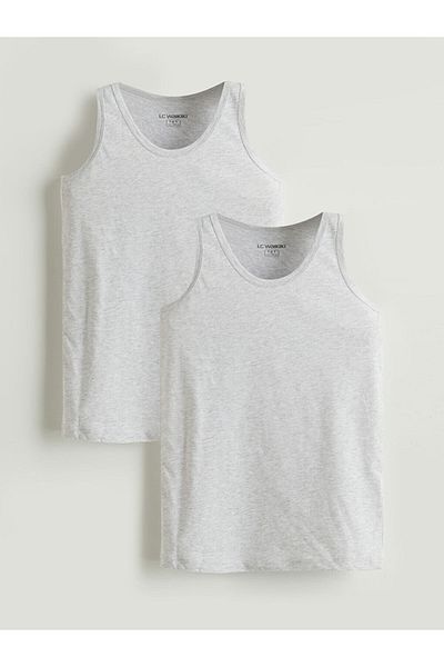LC Waikiki Gray Crew Neck Boys Singlet 2-Piece