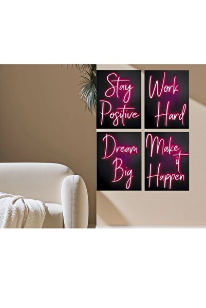 Vision A set of 4 pieces of canvas paintings stretched on a wooden frame,ready to hang,25*35 cm for each