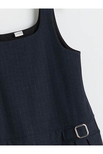 LC Waikiki Square Neck Girl's Pleated Dress